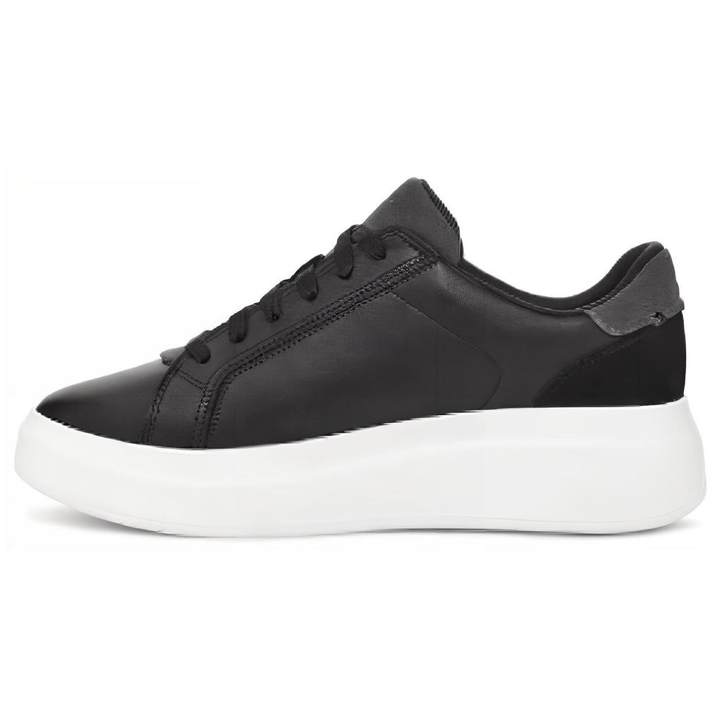 UGG Adidași Dama din Piele cu Vârf Rotund cu Șireturi Durabili cu Talpă Joasă Adidași Femei Negru 1158032-BLK