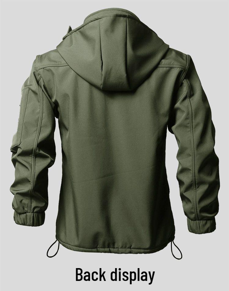 Herr 2024 Grön Taktisk Softshelljacka - Vinter Slitstark Militär Arbetskläder Set