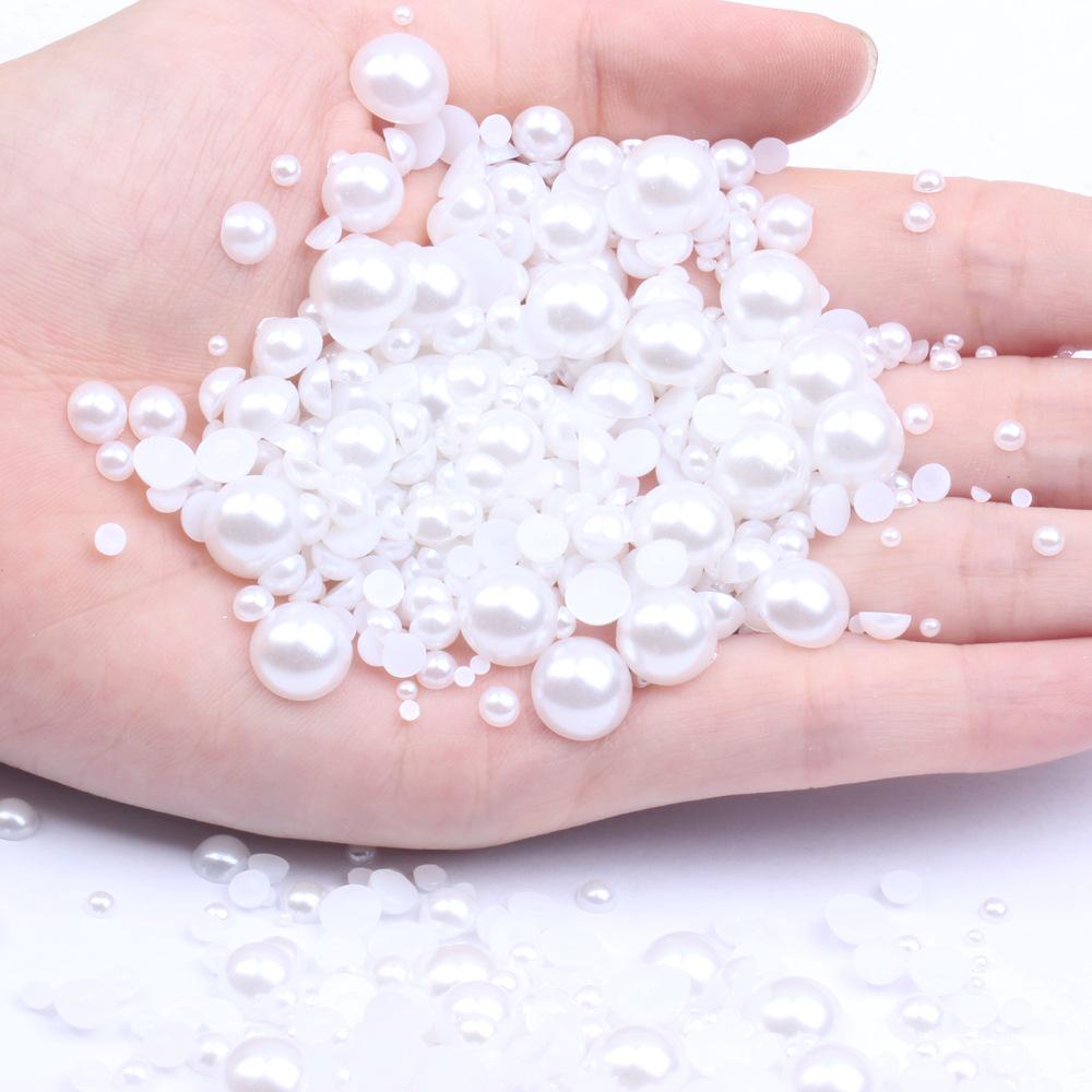 Colorful Flat-Bottomed Semi-Round ABS Imitation Pearls, 2-10mm, Mixed Sizes, 1000 Pieces for DIY Jewelry