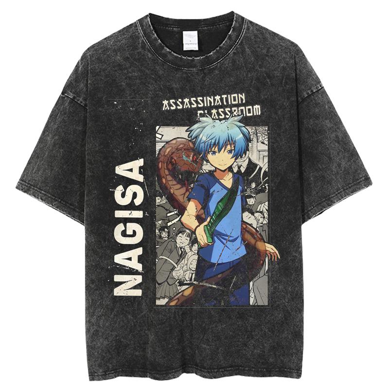 

Assassination Classroom Manga Tshirt Shiota Nagisa Graphic Washed Oversized T Shirt Mens Clothing Cotton Short Sleeve Tee S