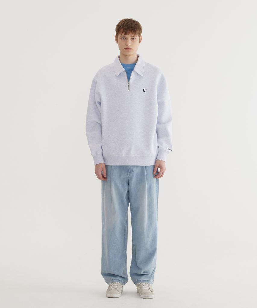 COVERNAT Semi-Wide Lightweight Denim Easy Pants Light Blue