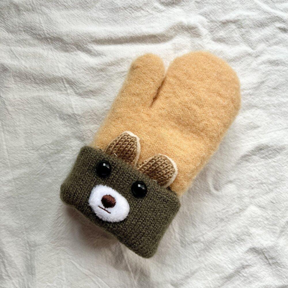 Children's Plus Velvet Thickened Bunny Gloves New Style Neck Finger Gloves Baby Kids Cute Windproof Gloves