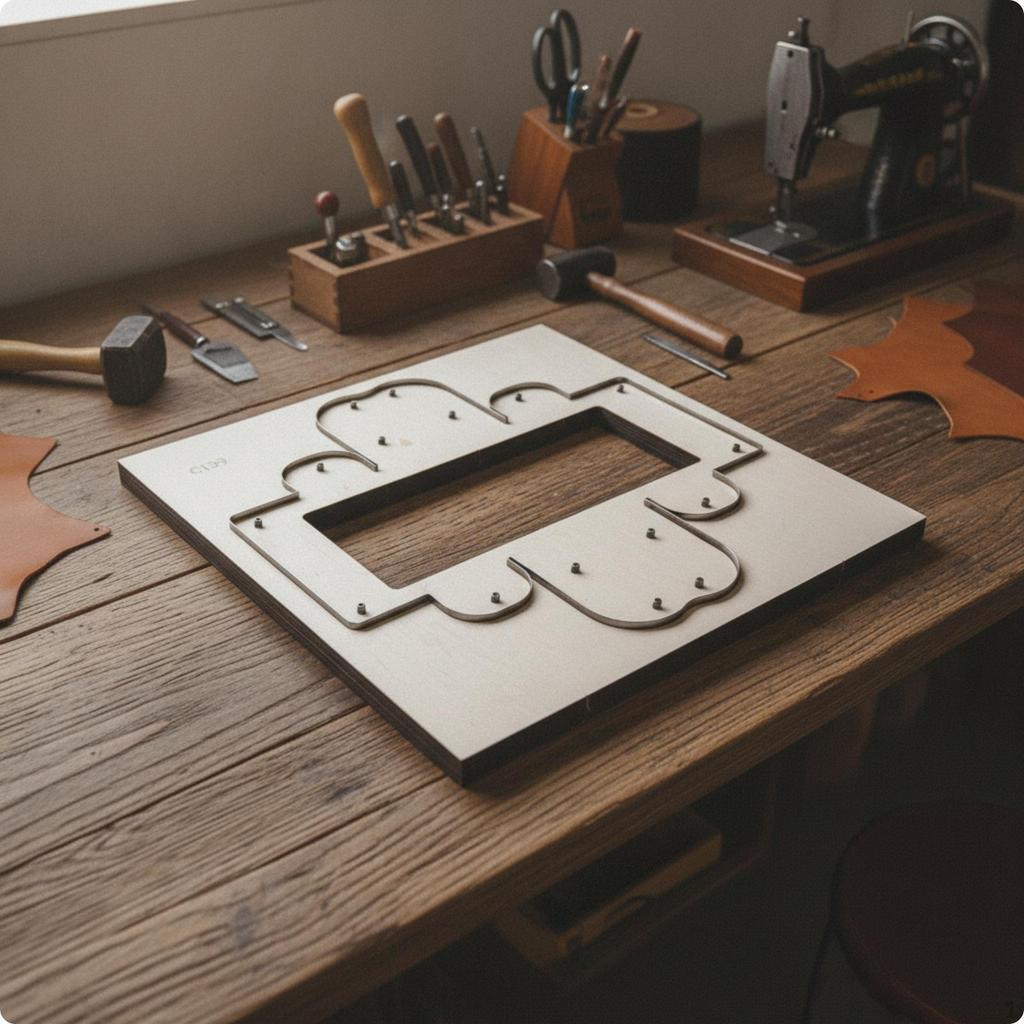 PrecisionCut Tissue Box Cover Die | embedded Locating pins, Seamless, Leather Cutting