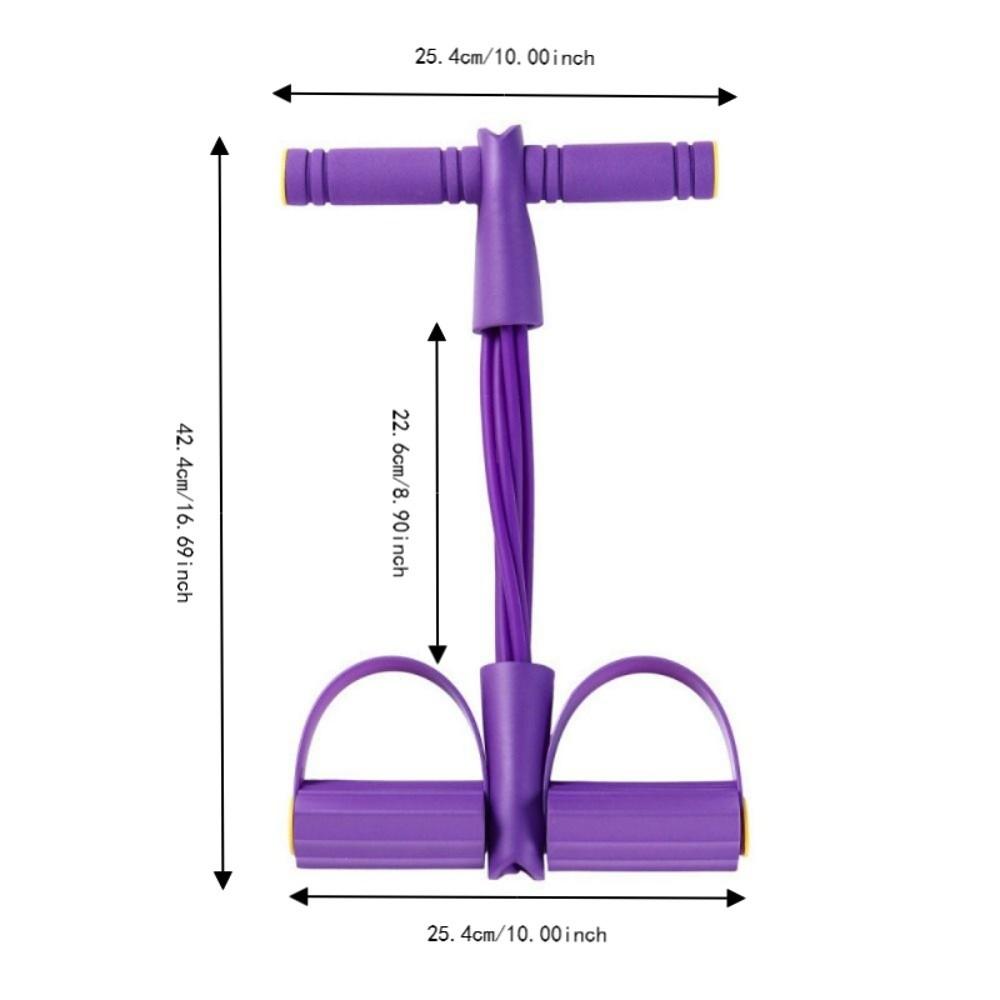 2PCS T Handle Pedal Resistance Band 4 Tube Sit up Trainer Compact Foot Pedal Exerciser  Arm Training
