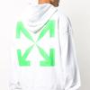Off-White Oversized Arrow Print Hoodie Men Tops White OMBB037F20FLE0120155