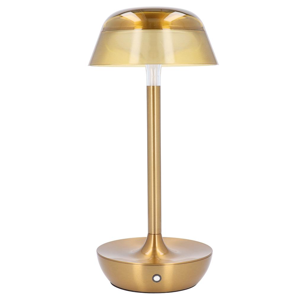 Golden Cordless Table Lamp Rechargeable Touch Control 3 Color Dimmable Battery Powered Desk Lamp for Restaurant Bedroom