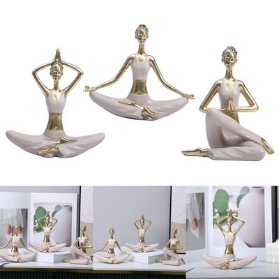 Figurki do jogi, ozdoby na biurko, dekoracyjne rzeźby do pozycji jogi, figurki do medytacji, figurki kobiet do jogi, wystrój salonu i sypialni