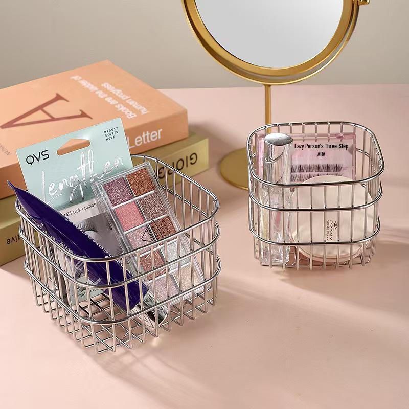 Stainless Steel Cosmetic Storage Basket - Home Ins Style