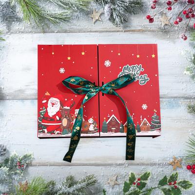 Weihnachtsgeschenkbox Verpackung Dekorativ mit Satinband Jahr Wiederverwendbar Feiertagsgeschenk