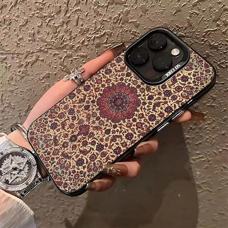 Luxury Persian Carpet Pattern Phone Case For iPhone 16e 16 Pro Max 15 14 Plus 13 12 Mini 11 Pro Shockproof Silicone Back Cover
