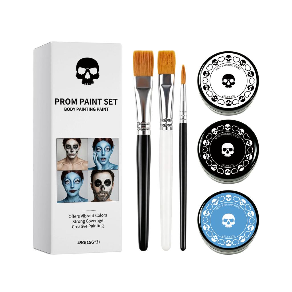 Halloween Party Face Painting Set: Smooth and Soft, Three-Color Set Suitable for Party Makeup