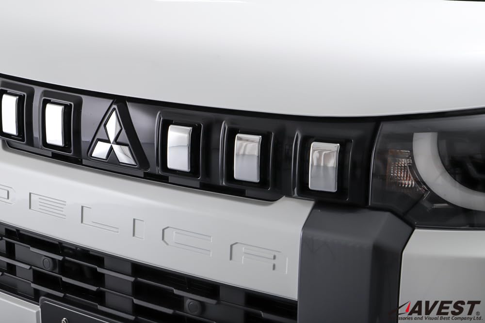 AVEST DELICA MINI Front Grille Cover Garnish Plated Exterior Grille Custom Accessory (6 Pieces, Silver) - Parts, Guard, Protector,