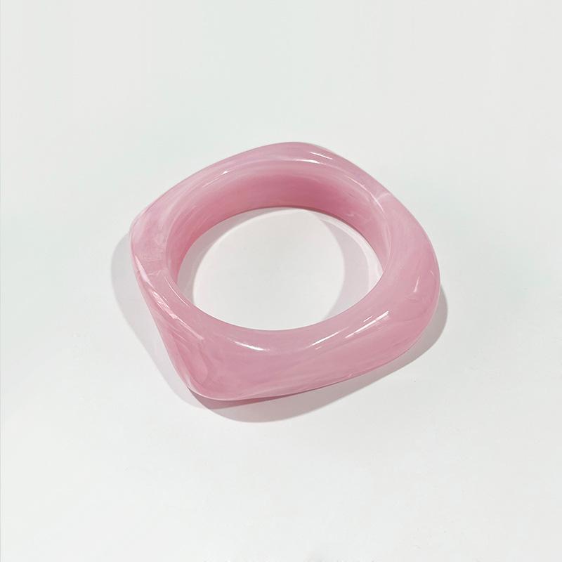 Exaggerated Big Irregular Square Acrylic Chunky Bangle for Women Summer Candy Color Resin Wide Bracelets Couple Jewelry Gifts