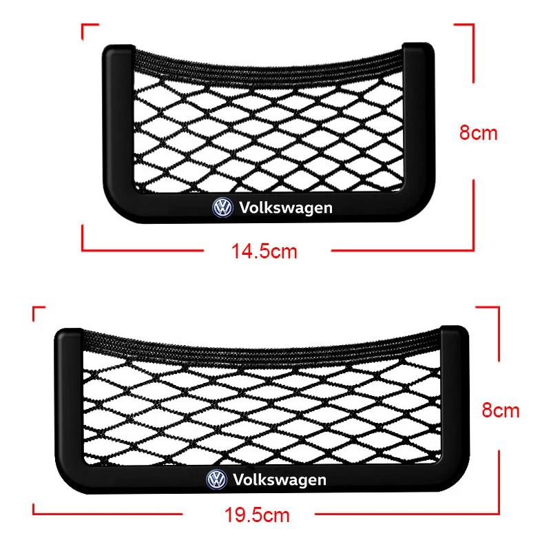 For Volkswagen Car Seat Side Back Sundries Pocket Mesh Storage Bag Phone Net Pocket Holder For Volkswagen Golf-5 7 Bora Jetta PO