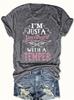 I'm Just A Sweetheart With A Temper Women's Tee - Western Graphic, Casual Dark Gray Top