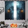 2pcs- Halloween Gothic-style Castle Night Scene Printed Curtains, Pole Bag Home Decorations, Room Decorations