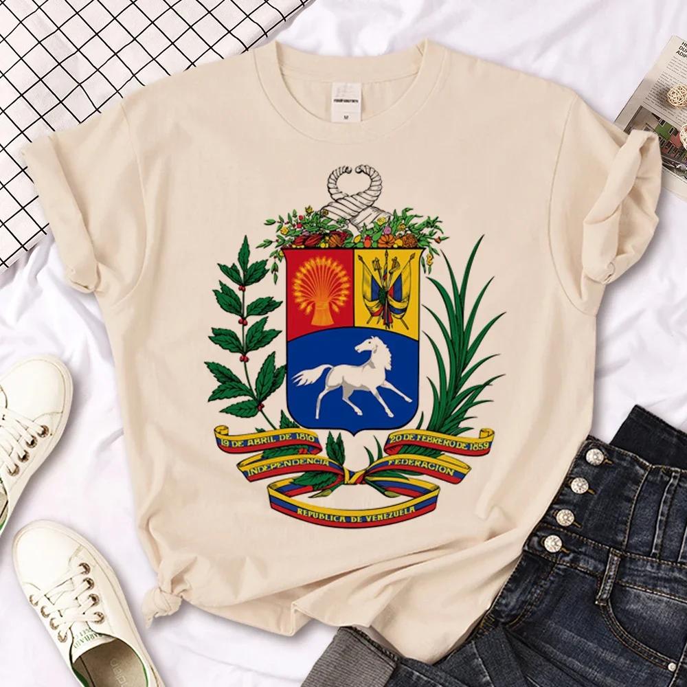 Venezuela T-Shirt für Damen lässiges T-Shirt mit Anime-Comic-Grafik lustige japanische Kleidung mit femininer Grafik