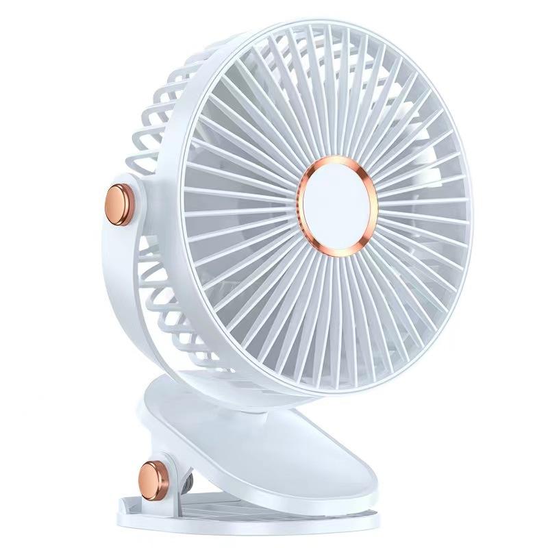 USB Rechargeable Clip On Fan 6 Inch Portable Desk Mini Electric Cooling Fan with Warm Sleep Night LED Light 6inch clip on fan