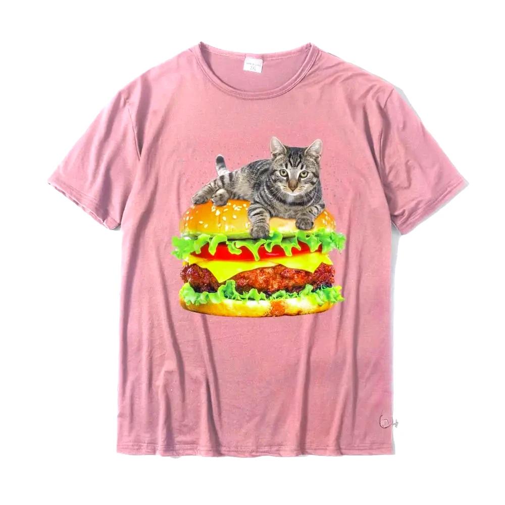 Hamburger Space Cat T-Shirt Funny Kitty Tee Women T Shirt Prevalent Women Top T-Shirts Fashionable T Shirts