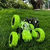Threeking RC Stunt Cars Auto na dálkové ovládání Oboustranné řízení otočné auto o 360 stupňů, zelená