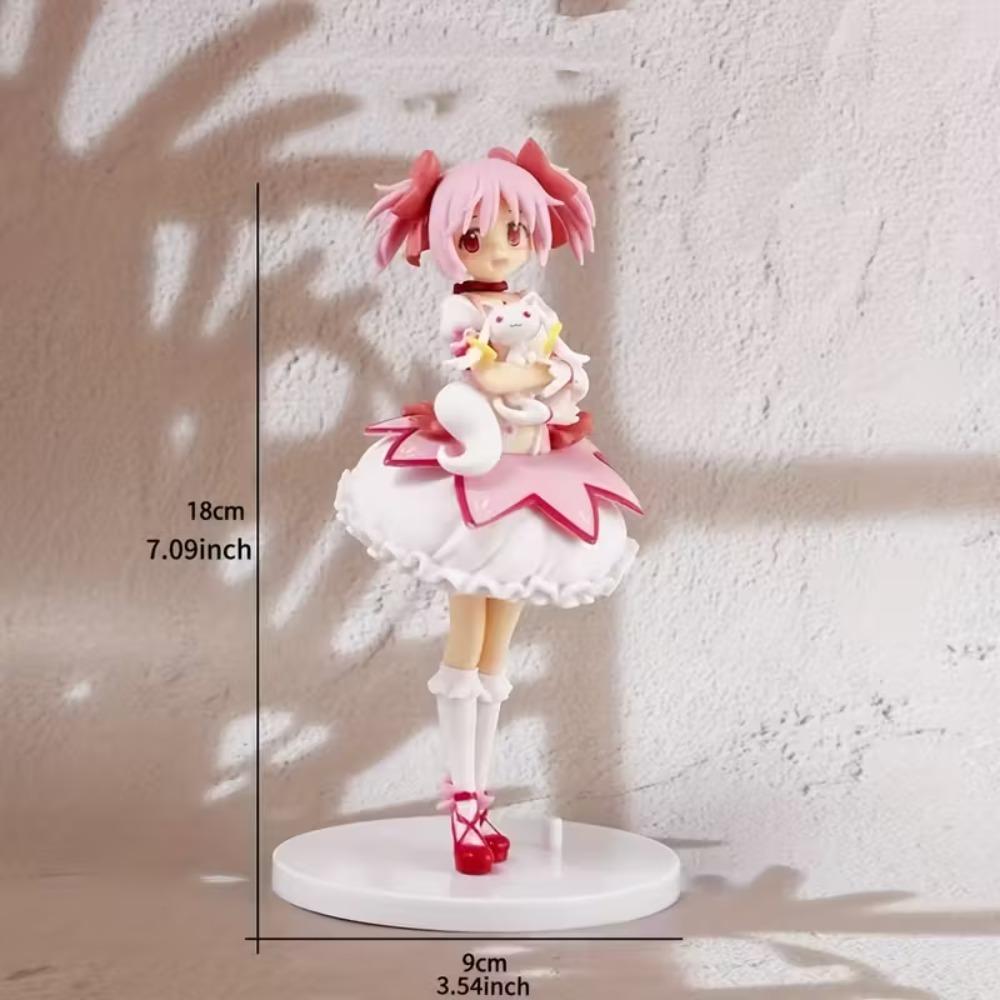 18cm Madoka Kaname Actiefiguur Puella Magi Madoka Magica Anime Verzamelfiguur Bureau Decoratie Cadeau Present Voor Kinderen Kinderen Fans