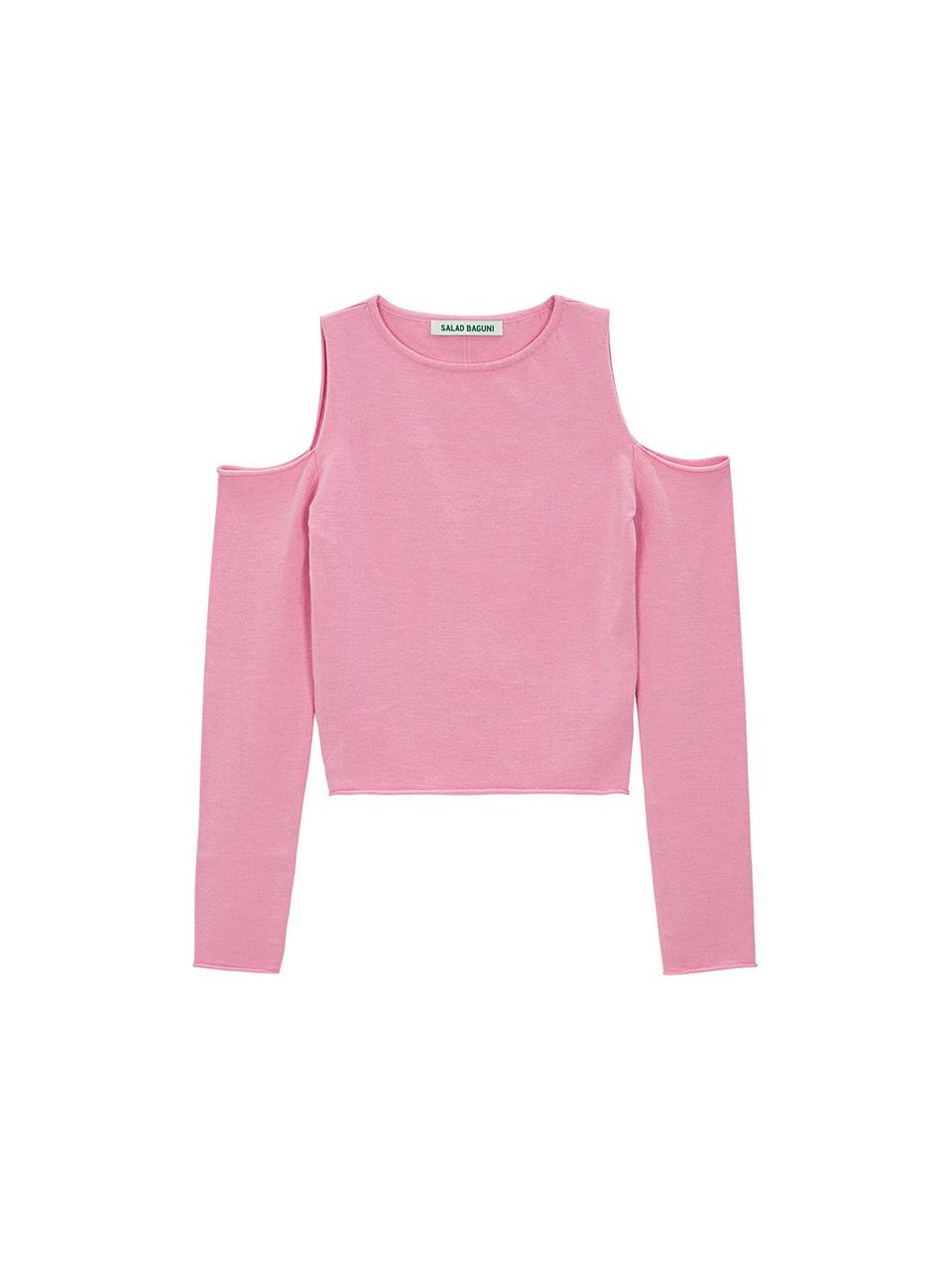 Salad Basket Compact Off-Shoulder Pullover_Pink