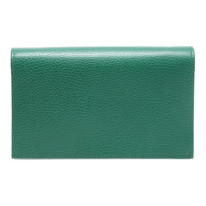 Gucci Logo Double G Litchi Grain Chain Messenger Envelope Wallet Crossbody Shoulder Bag Women Bags Green 615523-CAO0G-3120