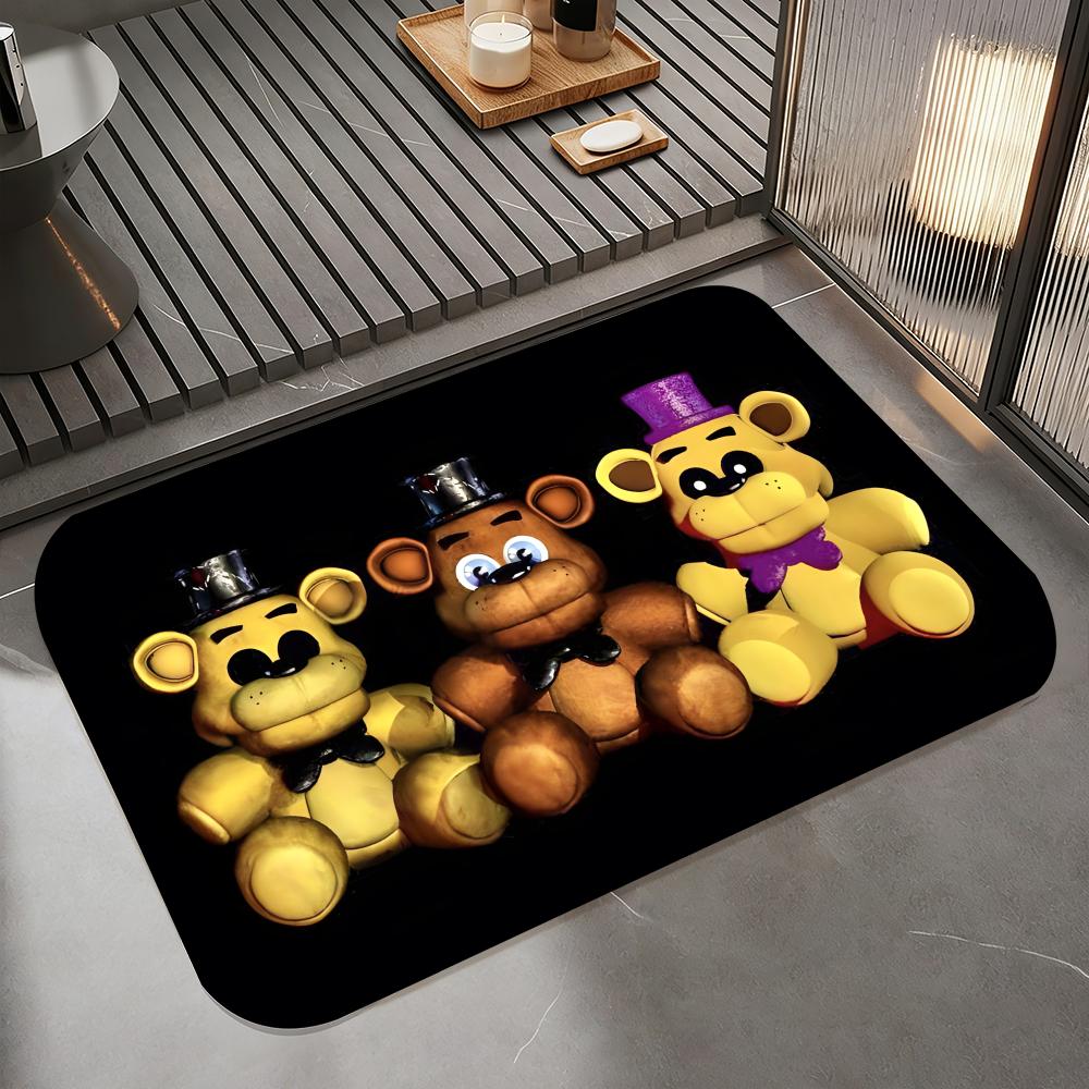 Five N-Nights at Freddy's Floor Mat Diatomite Bath Mat, Quick Dry Absorbent Non-Slip Door Mat