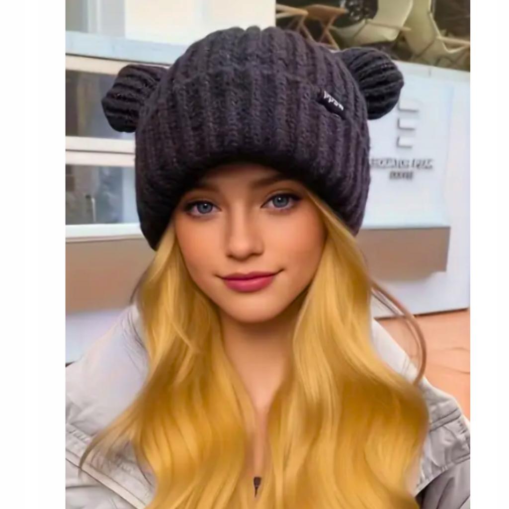 Women's Winter Hat Fashionable Warm Teddy Bear With Ears For Her