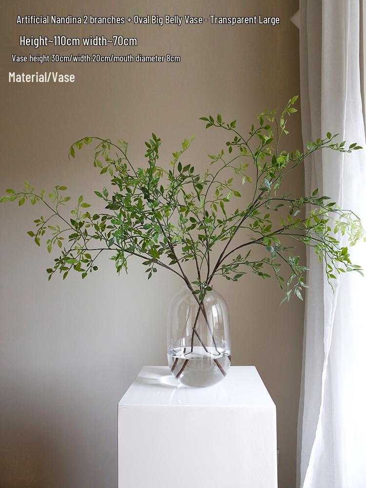 Nandina Green Artificial Flower Arrangement - Decorative Living Room Ornaments