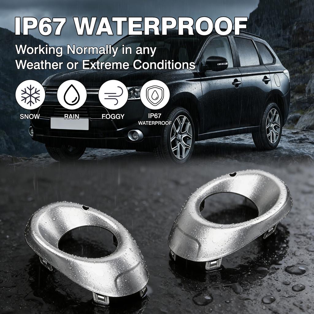 2pcs Front Bumper Fog Light Lamp Cover Frame Bezel Silver/Black For Mitsubishi Outlander 2013 2014 2015 6400D571 6400D572