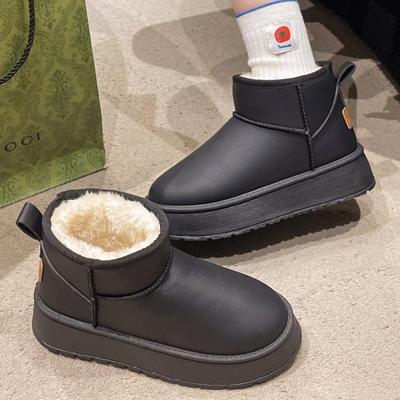 Fashion Winter Solid Color Platform Plush Snow Boots Woman Faux Fur Warm Ankle Boots Women Comfortable Plus Size Non Slip Botas Female