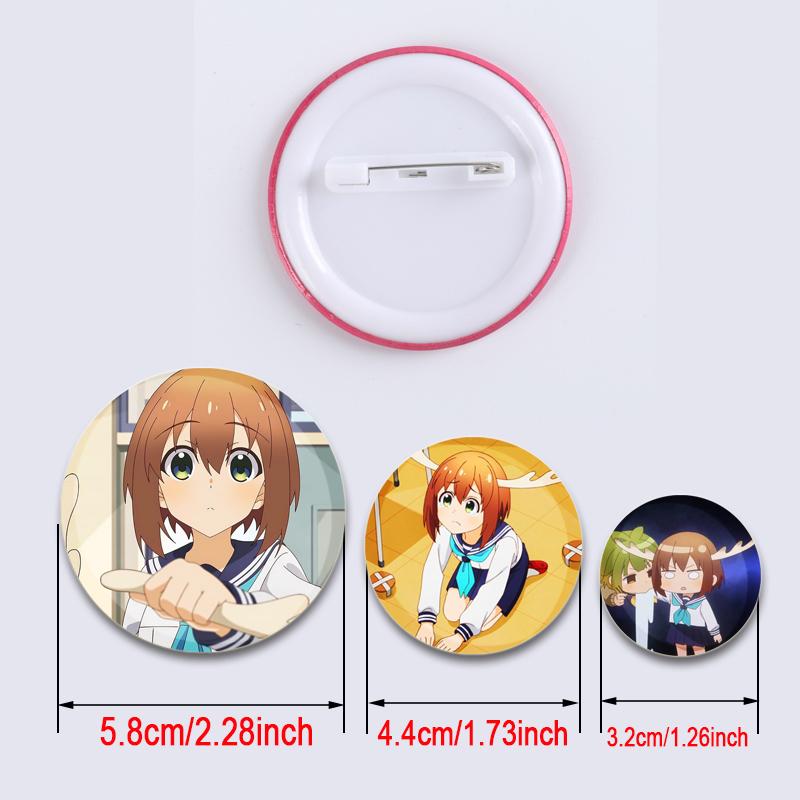 32/44/58MM My Deer Friend Nokotan Anime Pins Cute Cartoon Badge Handmade Tinplate Brooches Breastpin for Backpack Clothes Gift Accessory