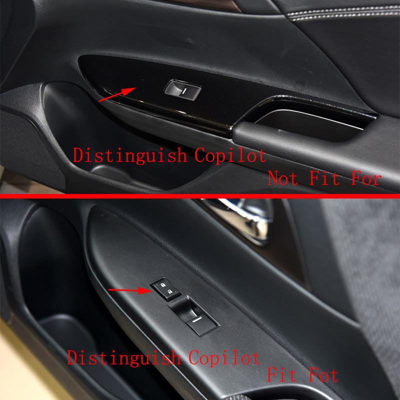 For Honda Accord 13-17 4x Carbon Fiber Color Car Door Armrest Door Window Lift Panel Decorate Cover