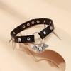 Halloween PU-Leder Nieten Fledermaus Choker Halskette Für Frauen Kragen Gothic Punk Schwarzes Band Cosplay Chocker Halskette Anhänger Zubehör