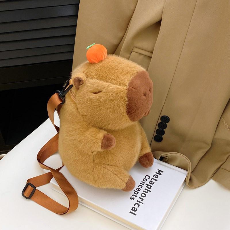 Nieuwe Capybara Pluche Rugzak Capybara Crossbody Tas Tas Grote Capaciteit Schattige Pop Cavia Pop Jongens Meisjes Verjaardagscadeaus 23cm