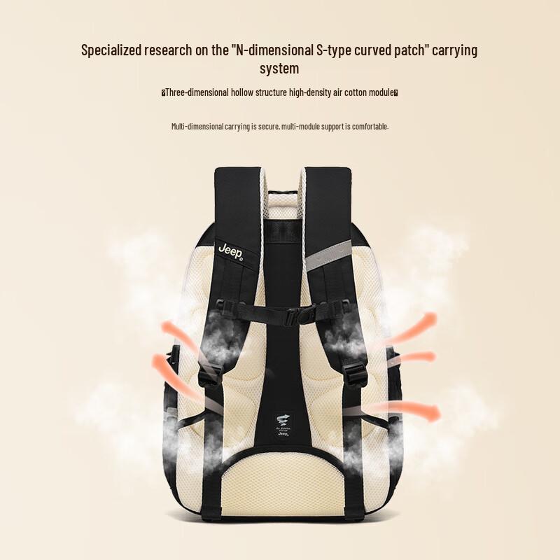 Jeep Unisex Lightweight Large Capacity School Backpack with Spine Protection
