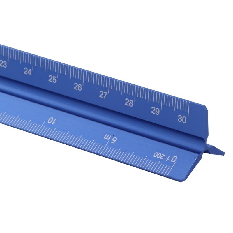 Architectural Scale Ruler, 12" 300mm Aluminum Architect Triangular Ruler for Architects, Students, Professional