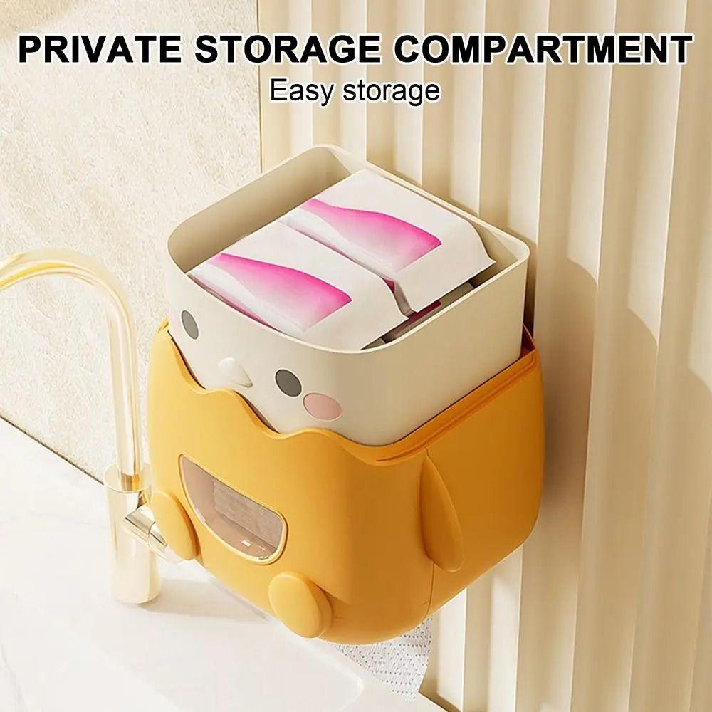 Cartoon Wall Mounted Tissue Holder Waterproof Toilet Paper Container  Entrance