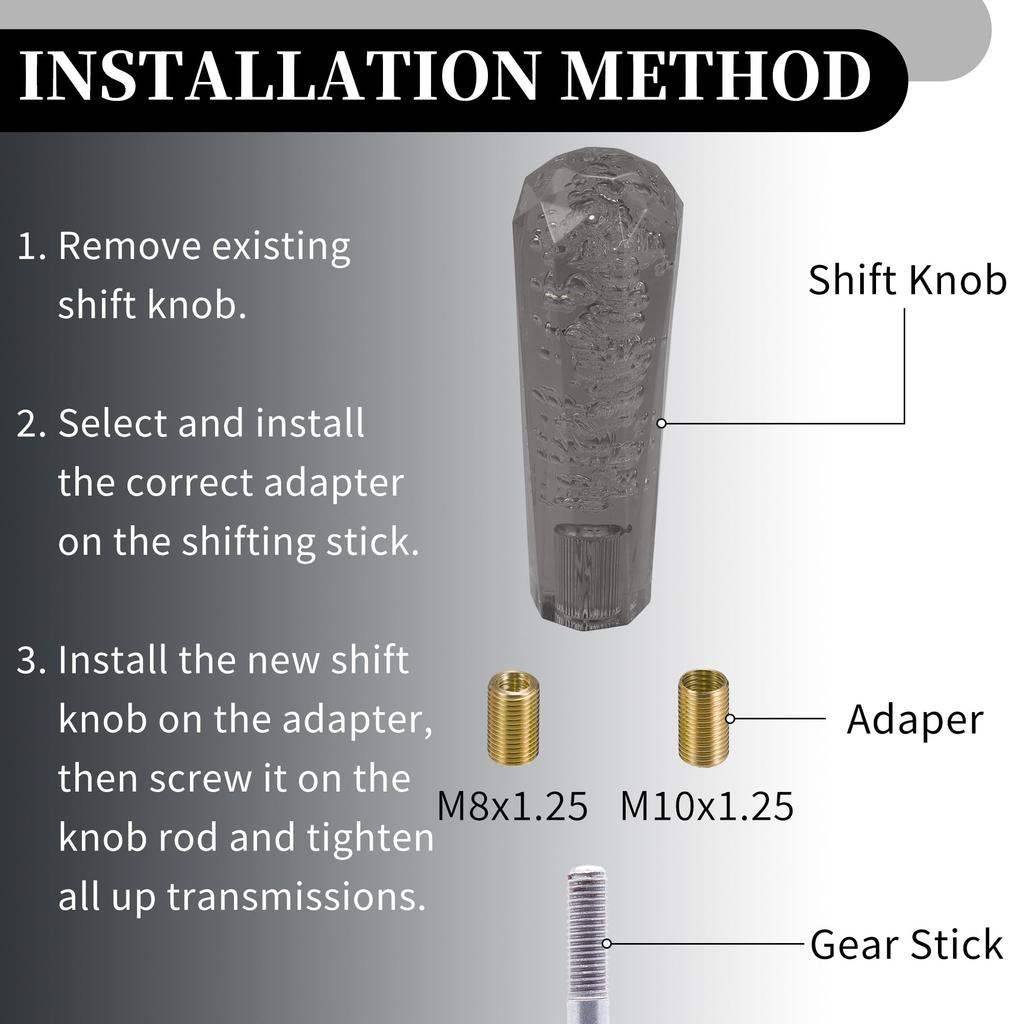 Partuto 1 Set 15cm Universal Shift Knobs - Car Gear Shift Knob with 2