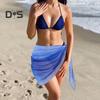 Beach Sheer Cover Up Skirt Gradient Color Chiffon Bikini Wrap Versatile Scarf Swimwear Shawl Sunscreen Cover Up