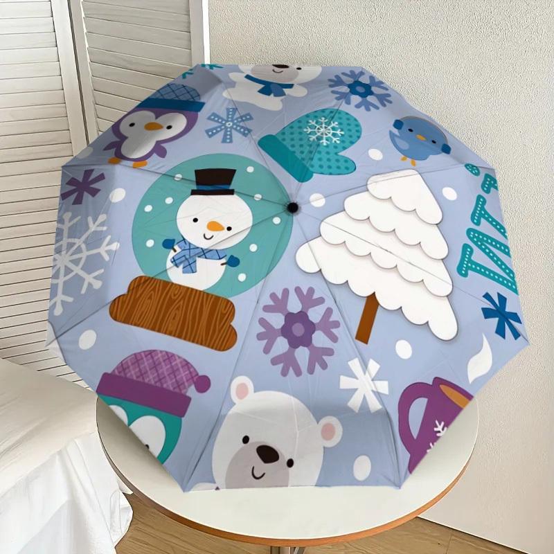 

1pc Winter Wonderland Decorations Umbrella with Plastic Handle,Suitable for All Seasons Home Travel Outdoor UmbrellaDD957
