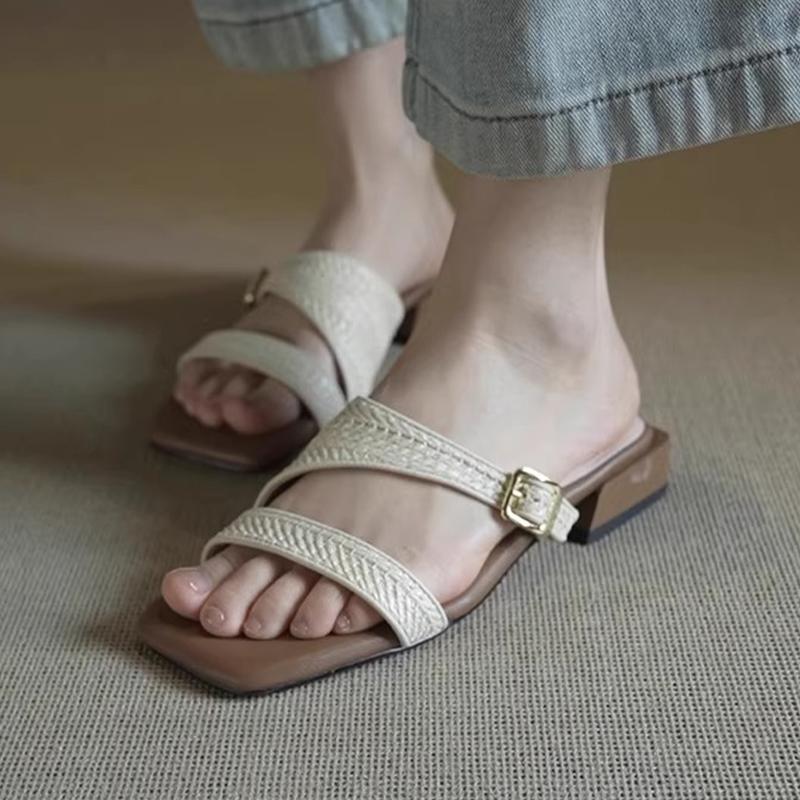 Fashion Women Slippers Fashion Dress Shoes Designer Summer Woman Heeled Sandals 2025 New Casual Slides Cozy Elegant Sandalias De Mujer