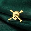 LIKGREAT Totenkopf Brosche für Männer Frauen Skelett Knochen Anstecknadel für Hemd Hüte Rucksäcke Edelstahl Schmuck Halloween Geschenk