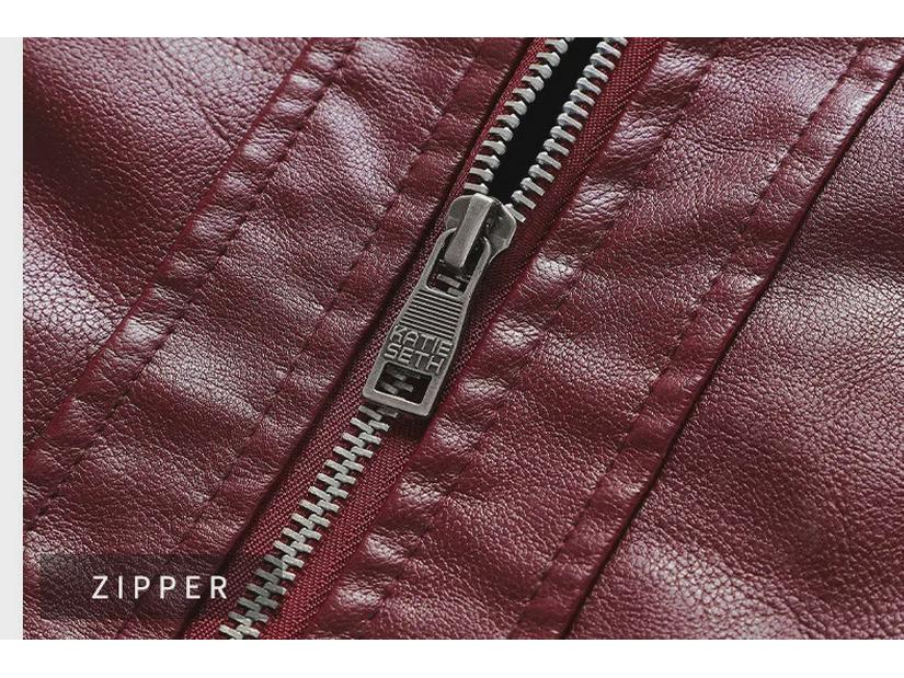 Jachetă din piele PU pentru motocicletă pentru bărbați de pluș și caldă – Logo personalizat disponibil