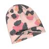 ZLIENSZUS & Men' Leopard Print Knit Hat - Minimalist Neutral Peach & Pink Beanie, Soft Suitable for Quiet Style Outfits, Versatile for Casual, Office,
