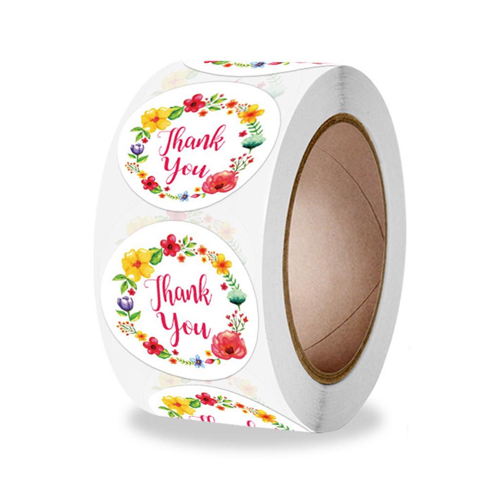 100-500Pcs High-Quality Green High-Quality Leaf High-Quality Flower High-Quality Thank High-Quality You High-Quality Sticker High-Quality Labels