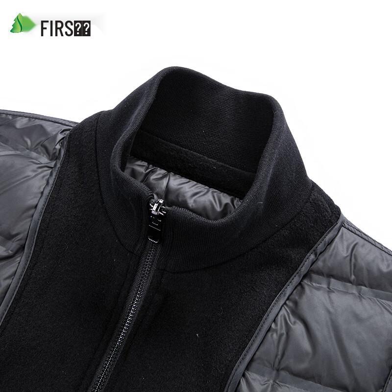 Shanshan Men's Mid-Length Double-Faced Wool Blend Coat with 90% Goose Down Liner