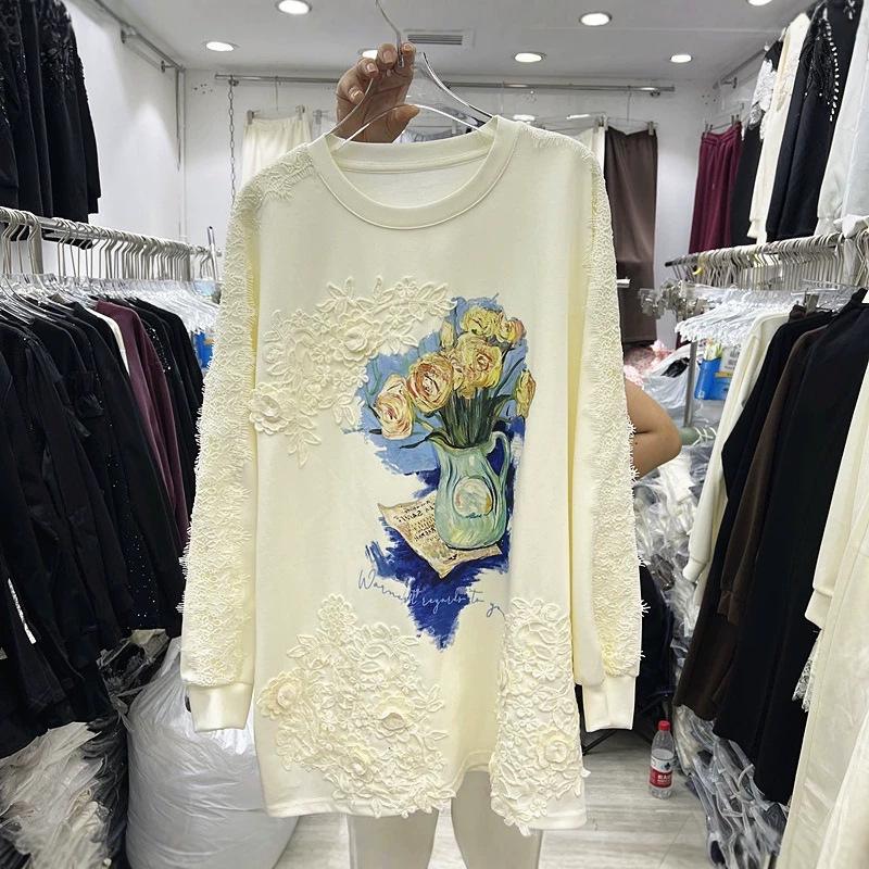 Versatile Casual Round Neck Long Sleeve Trendy Hoodie