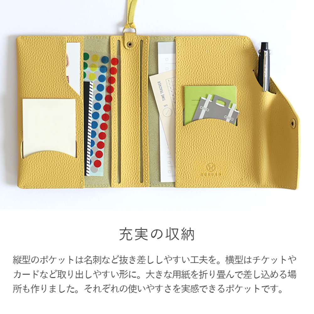 Vibrant A6 Planner Cover Made In Genuine Pen Fukuro [HUKURO] (Booklet Type), Japan, Leather, Antibacterial, Holder, Leather, Men's, Women's, Business,
